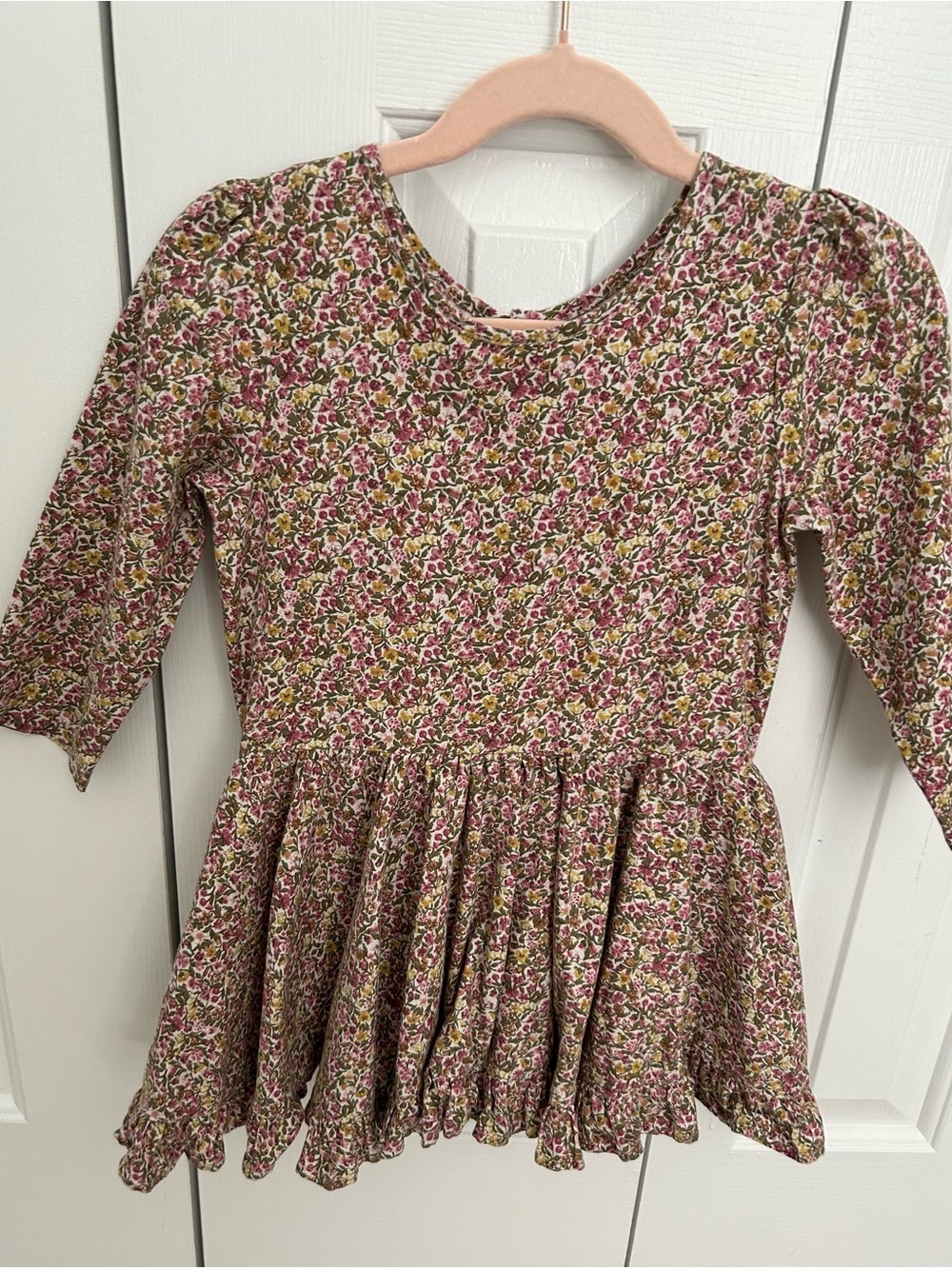 Numi Floral Long-Sleeve Peplum Dress